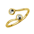 Bague ajustable en argent sterling plaqué or et fausse howlite