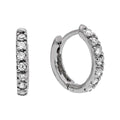 Boucles d'oreilles créoles à charnière en argent sterling et zircone cubique de 12 mm