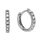 Boucles d'oreilles créoles à charnière en argent sterling et zircone cubique de 12 mm