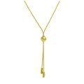 Collier double réglable en argent sterling plaqué or avec boule