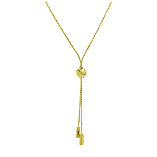 Collier double réglable en argent sterling plaqué or avec boule