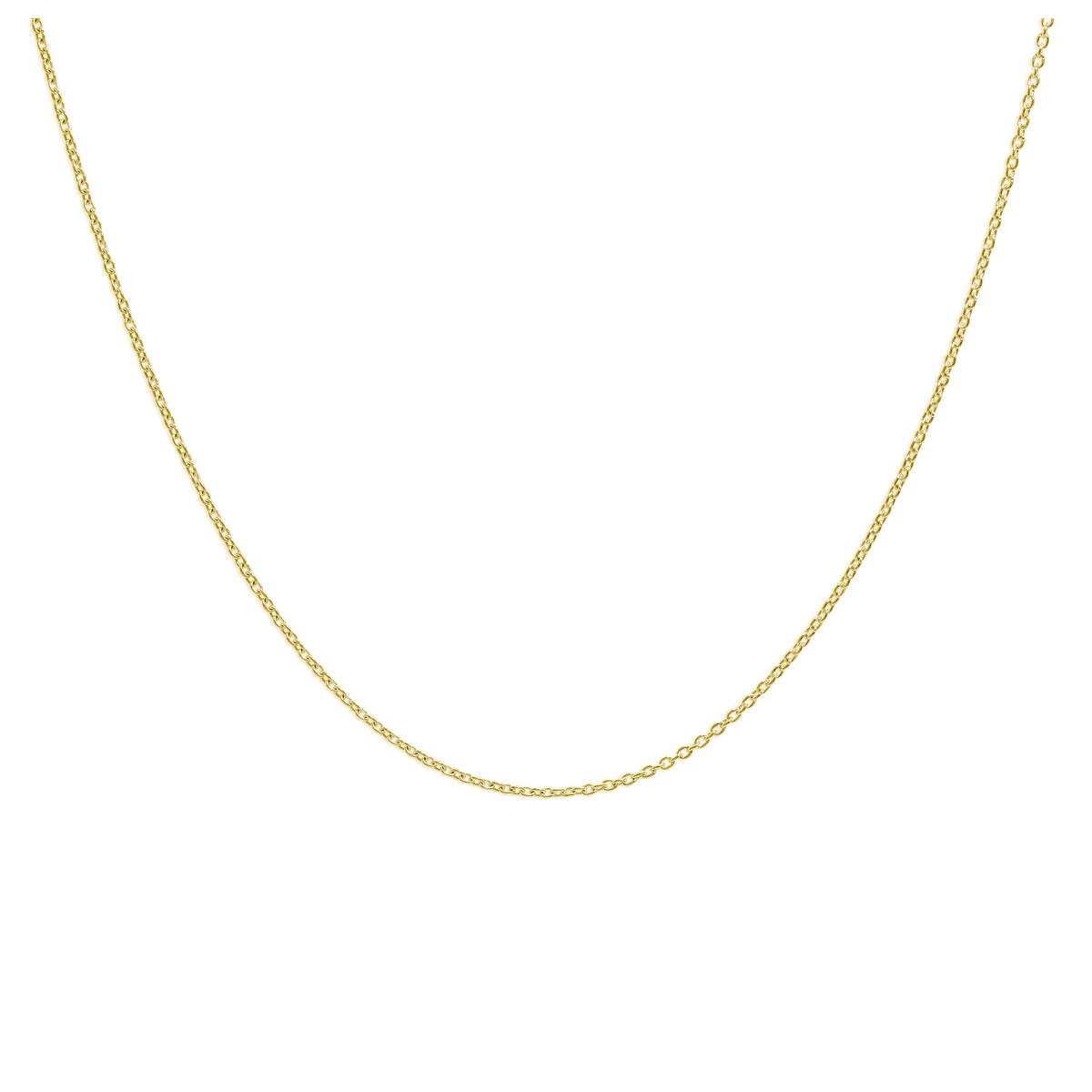 Collier coulissant réglable en argent sterling plaqué or 60 cm