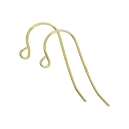Boucles d'oreilles simples en argent sterling plaqué or
