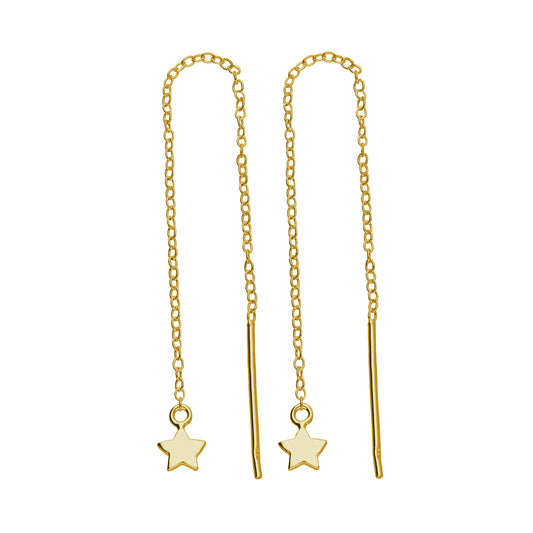 Petites boucles d'oreilles en argent sterling plaqué or en forme d'étoile