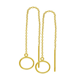 Boucles d'oreilles Karma Circle en argent sterling plaqué or