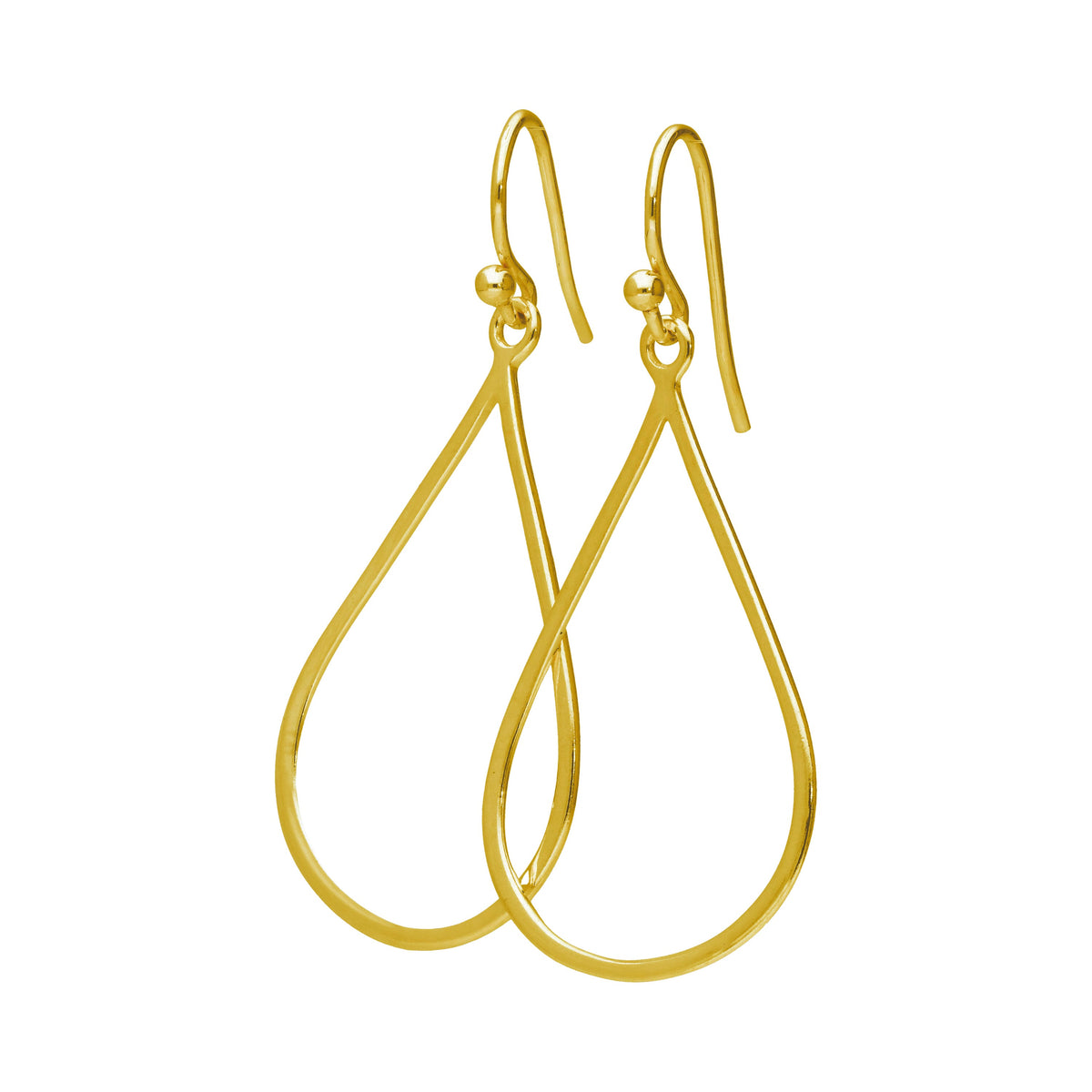 Boucles d'oreilles pendantes en argent sterling plaqué or en forme de larme