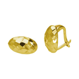 Boucles d'oreilles à levier ovales à facettes en argent sterling plaqué or