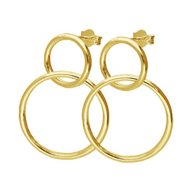 Boucles d'oreilles pendantes Infinity en argent sterling plaqué or