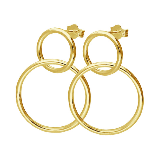 Boucles d'oreilles pendantes Infinity en argent sterling plaqué or