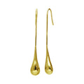 Boucles d'oreilles pendantes minimalistes en argent sterling plaqué or