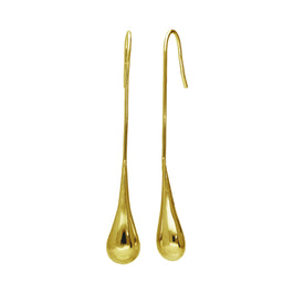 Boucles d'oreilles pendantes minimalistes en argent sterling plaqué or