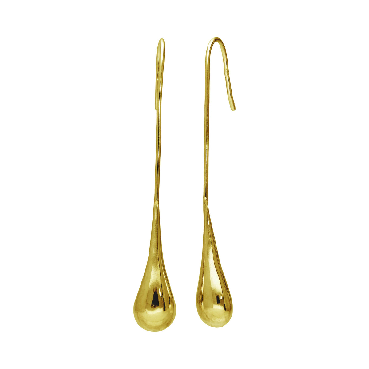 Boucles d'oreilles pendantes minimalistes en argent sterling plaqué or