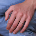 Bague empilable en argent sterling plaqué or de 2 mm en forme de D