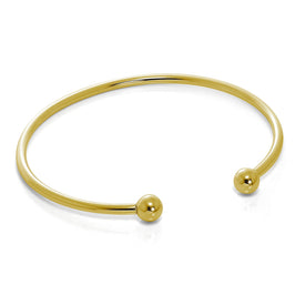 Bracelet jonc ouvert en argent sterling plaqué or pour homme