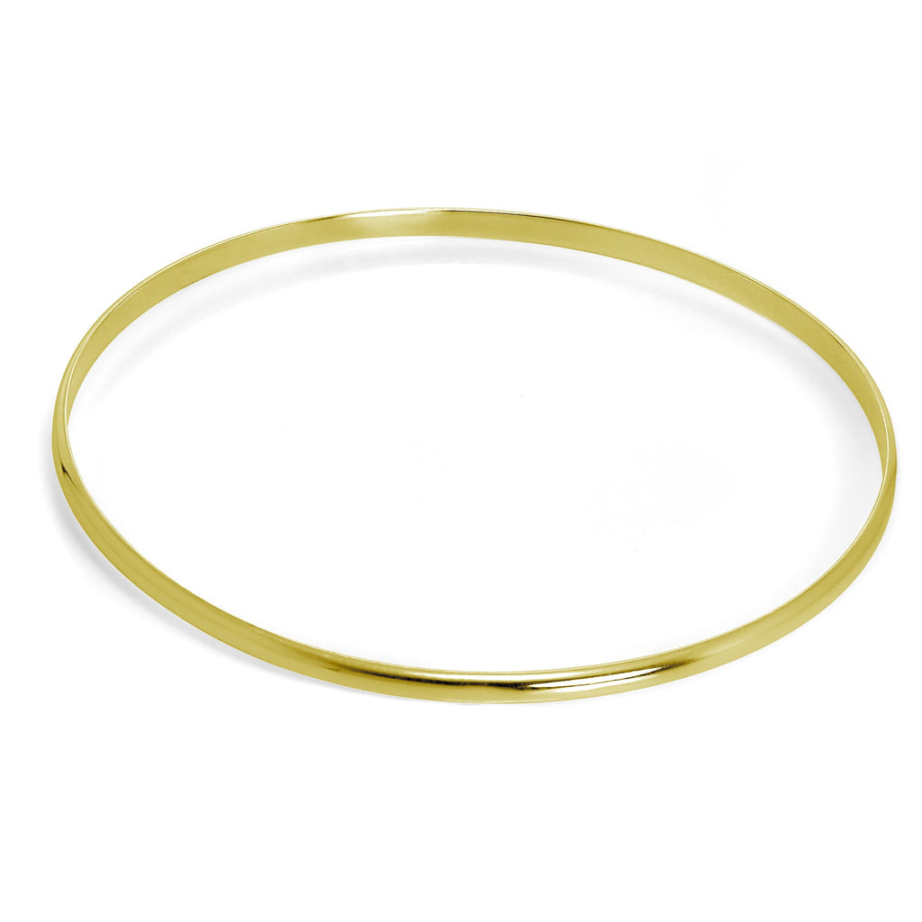 Bracelet simple en argent sterling plaqué or de 3 mm