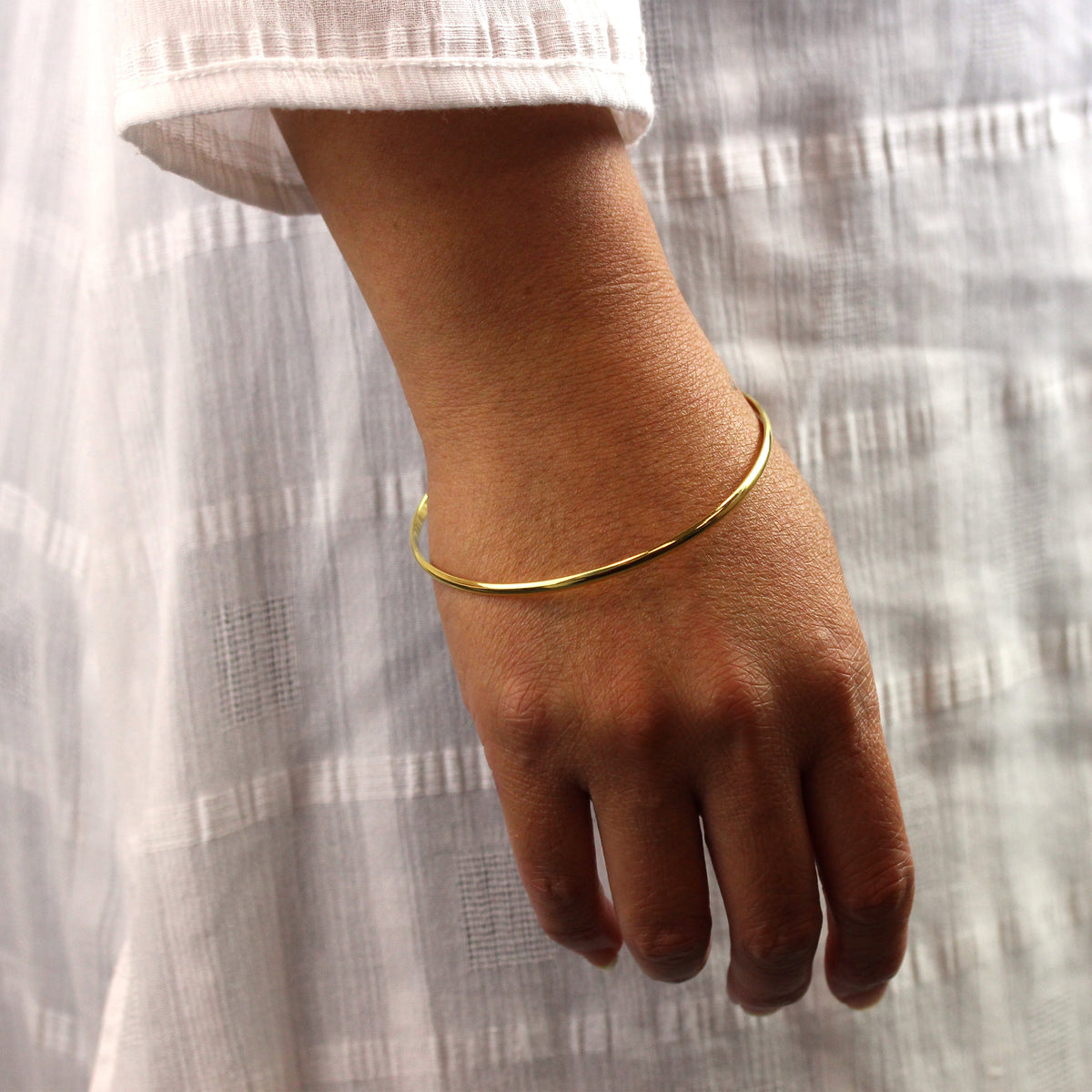 Bracelet simple en argent sterling plaqué or de 3 mm