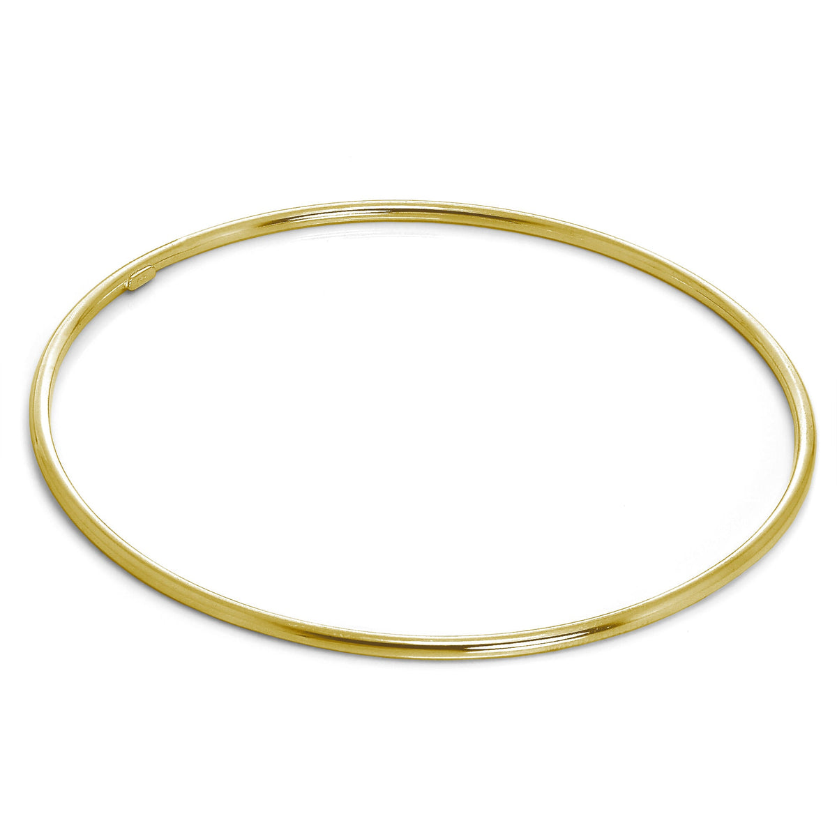 Bracelet jonc empilable en argent sterling léger plaqué or de 2 mm