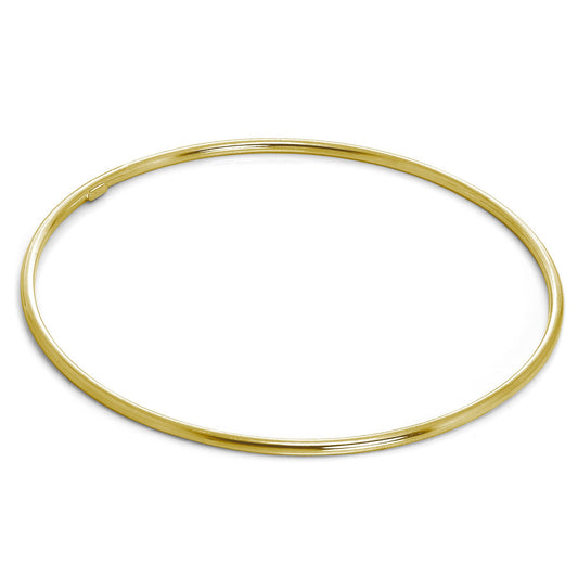 Bracelet jonc empilable en argent sterling léger plaqué or de 2 mm