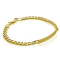 Bracelet gourmette en argent sterling plaqué or de 18 cm