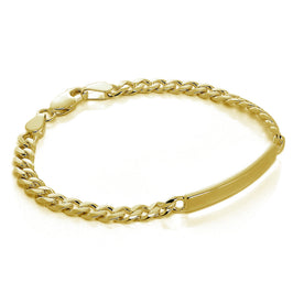 Bracelet gourmette en argent sterling plaqué or de 18 cm