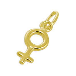 Petite breloque symbole féminin en argent sterling plaqué or