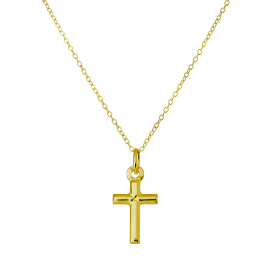 Collier croix en argent sterling plaqué or de 45 cm