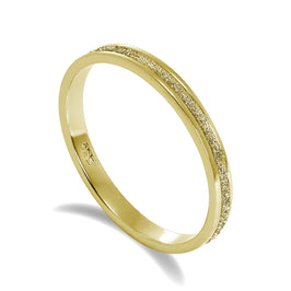 Bague d'éternité complète en argent sterling givré plaqué or de taille moyenne