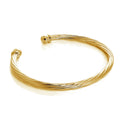 Bracelet jonc torsadé en argent sterling plaqué or pour homme