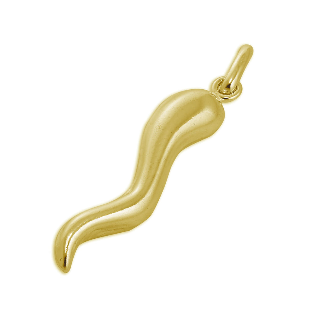 Breloque Cornicello en argent sterling plaqué or