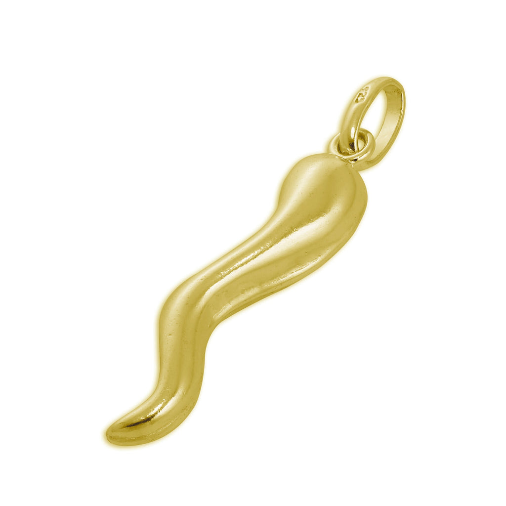 Breloque Cornicello en argent sterling plaqué or