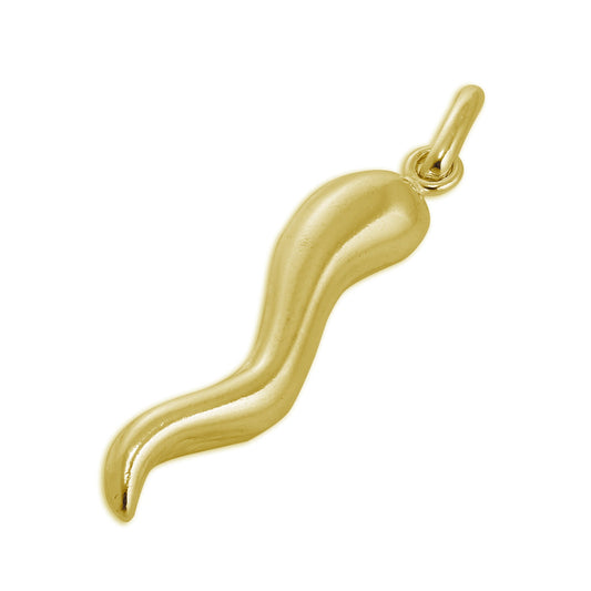 Breloque Cornicello en argent sterling plaqué or