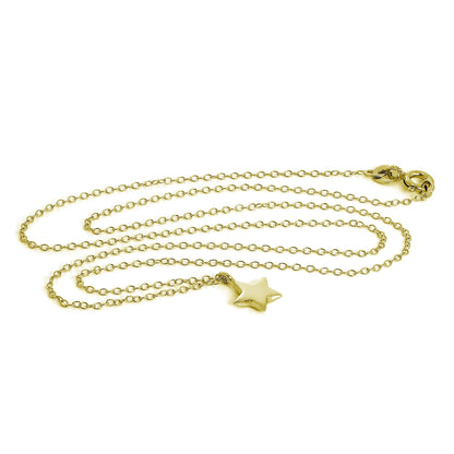Collier étoile en argent sterling plaqué or 45 cm