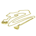 Collier cœur gravable en argent sterling plaqué or 45 cm