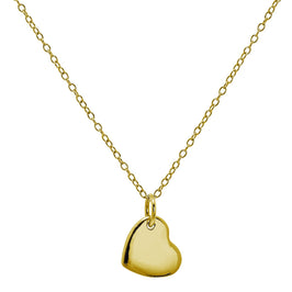 Collier cœur gravable en argent sterling plaqué or 45 cm