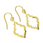 Boucles d'oreilles pendantes en argent sterling plaqué or en forme de coquillage ouvert