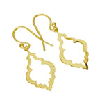 Boucles d'oreilles pendantes en argent sterling plaqué or en forme de coquillage ouvert