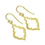 Boucles d'oreilles pendantes en argent sterling plaqué or en forme de coquillage ouvert