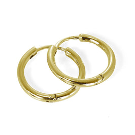 Boucles d'oreilles créoles à charnières lourdes en argent sterling plaqué or de 19 mm