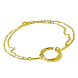 Bracelet Cercle Infini Karma en Argent Sterling Plaqué Or