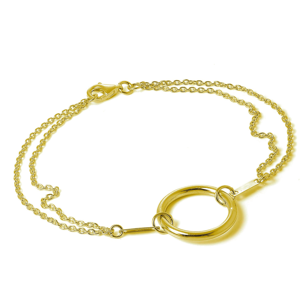 Bracelet Cercle Infini Karma en Argent Sterling Plaqué Or