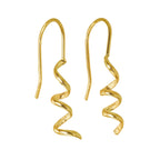 Boucles d'oreilles pendantes torsadées en argent sterling plaqué or avec tire-bouchon