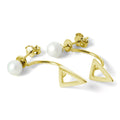 Boucles d'oreilles à tige en argent sterling plaqué or avec perles