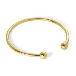 Bracelet jonc creux en argent sterling plaqué or pour adulte de 65 mm