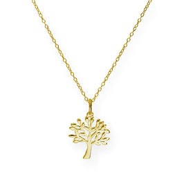 Collier en argent sterling plaqué or avec motif chêne de 45 cm