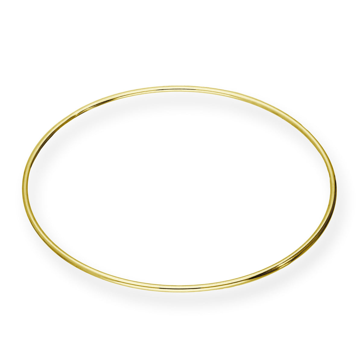 Bracelet rond en argent sterling plaqué or 68 mm