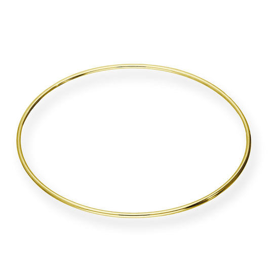 Bracelet rond en argent sterling plaqué or 68 mm