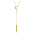 Collier en argent sterling plaqué or avec cercle et barre de 45 cm