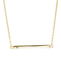 Collier en argent sterling plaqué or jaune avec barre gravée en zircone cubique, 45,7 cm