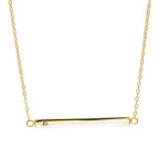 Collier en argent sterling plaqué or jaune avec barre gravée en zircone cubique, 45,7 cm