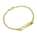 Bracelet d'identification gravable en argent sterling plaqué or 19 cm